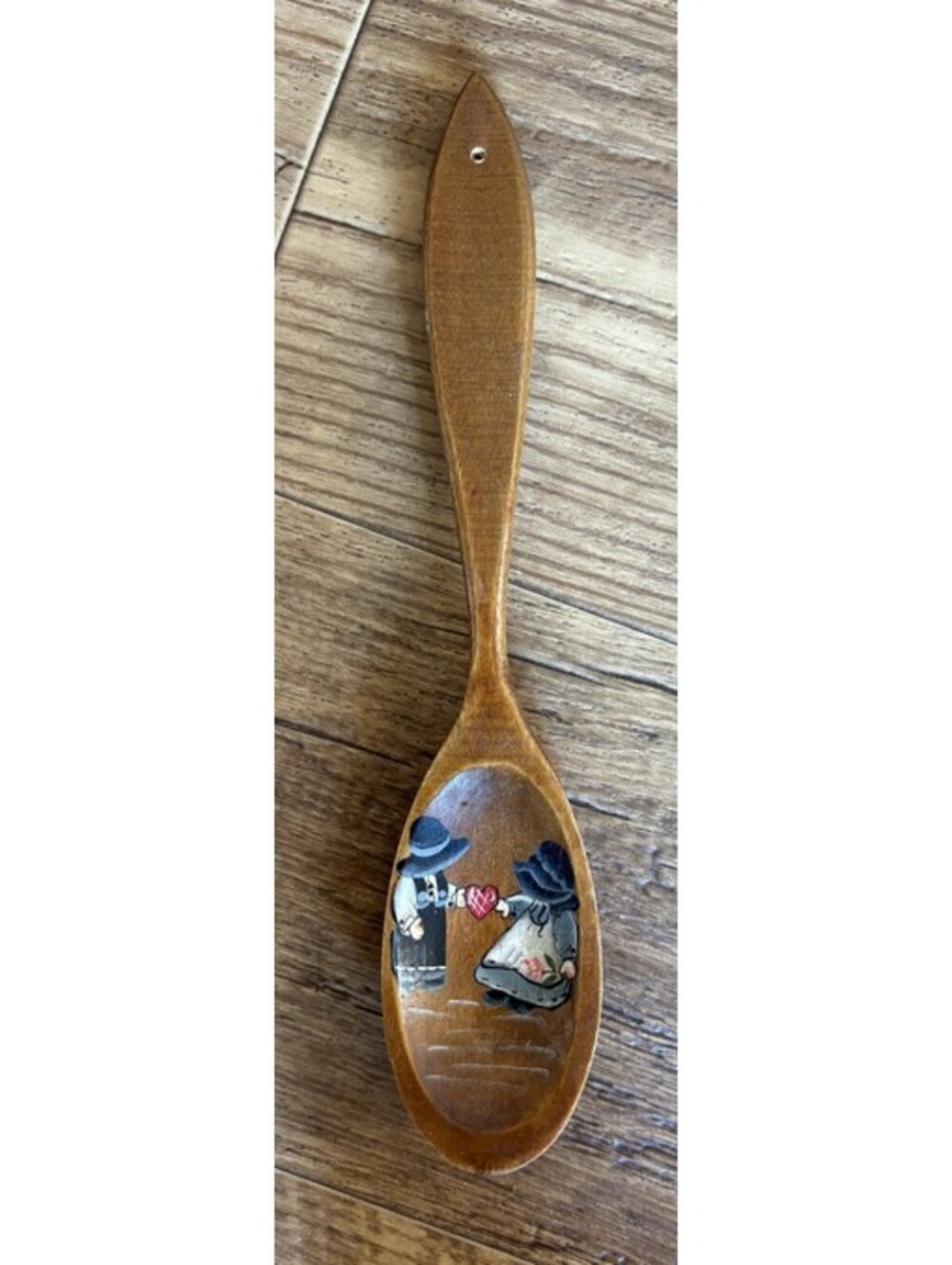 Vintage Hand Painted Wooden Decorative Kitchen Utensil Spatula Spoon 10”